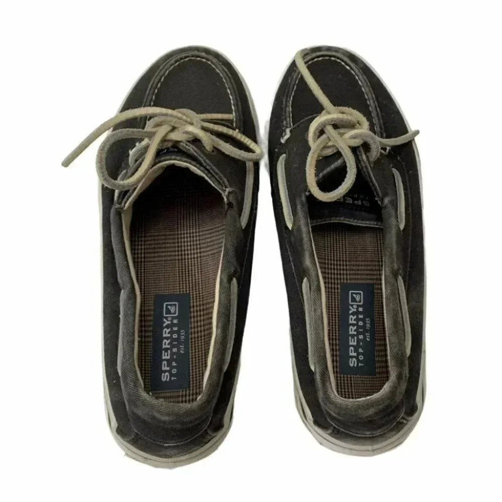 Sperry top-sliders Mens 9M gray boat shoes‎ Preppy